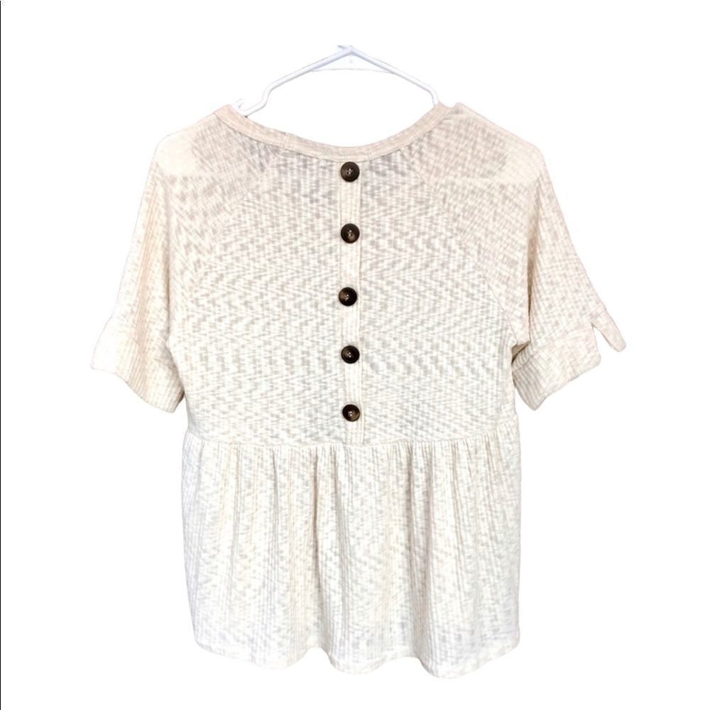 MoaMoa • short sleeve peplum• size small